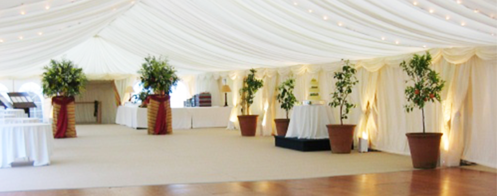 Corporate reception with parquet flooring