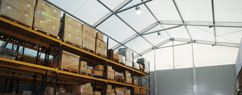 Large temporary warehouse with plenty of storage space