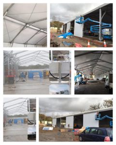 Temporary warehouse built in 7 days